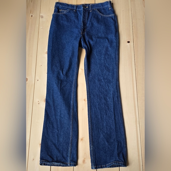 Vintage Lee Rider Denim Dark Wash Blue Jeans Mens 36.5X34 - Picture 2 of 11